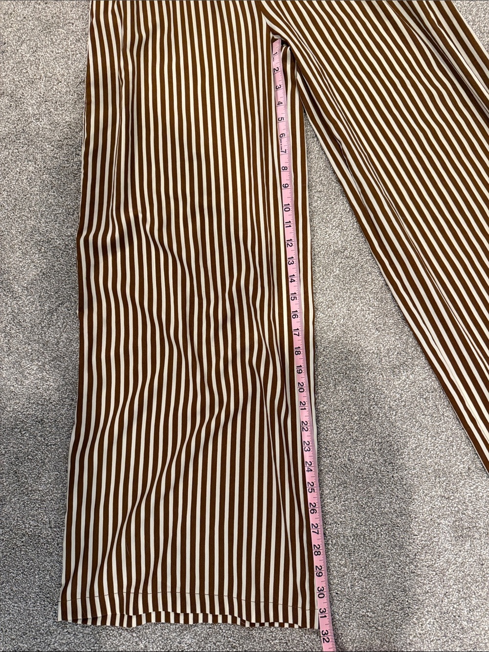 Mustard Seed - Brown & Cream Vertical Stripe Wide-Leg Pants - Picture 5 of 5